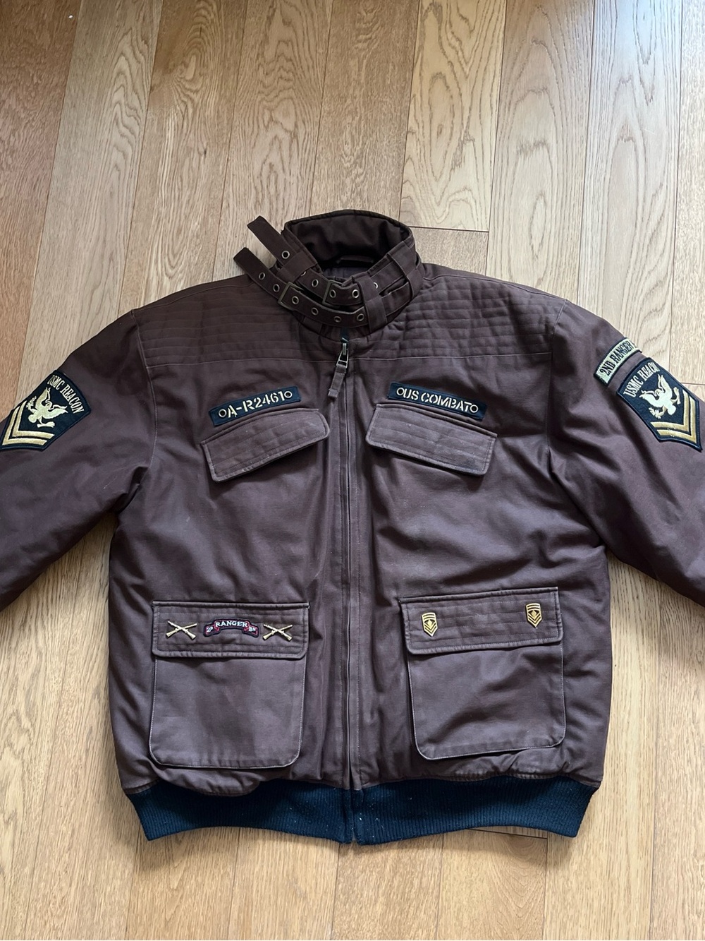 Regal Wear Men’s Large Brown Military Insulated Bomber Style Jacket